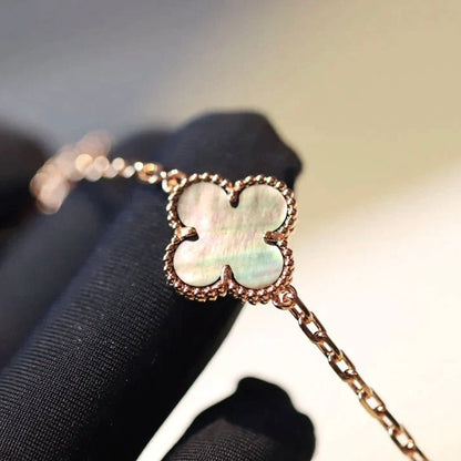 [⭐Aura]CLOVER 20 MOTIFS DARK MOP DIAMOND  NECKLACE