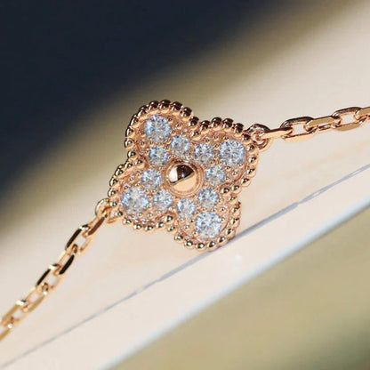 [⭐Aura]CLOVER 20 MOTIFS MALACHITE DIAMOND NECKLACE