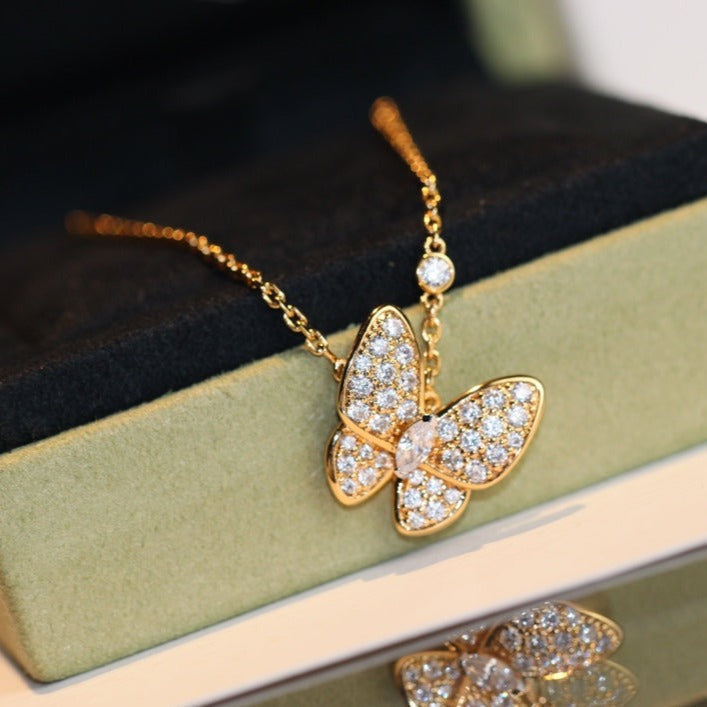 [⭐Aura]BUTTERFLY DIAMOND NECKLACE