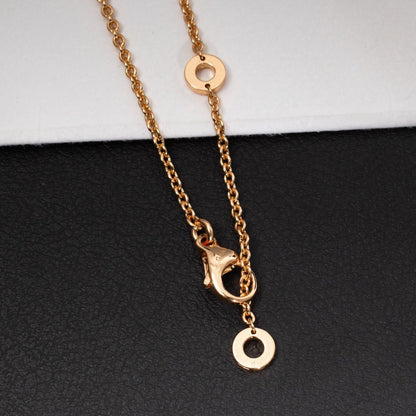 [⭐Aura]ZERO 1 WHITE CERAMIC PINK GOLD DIAMOND NECKLACE