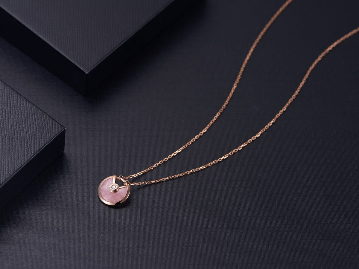 [⭐Aura]AMULETTE ROSE GOLD PINK MOP NECKLACE