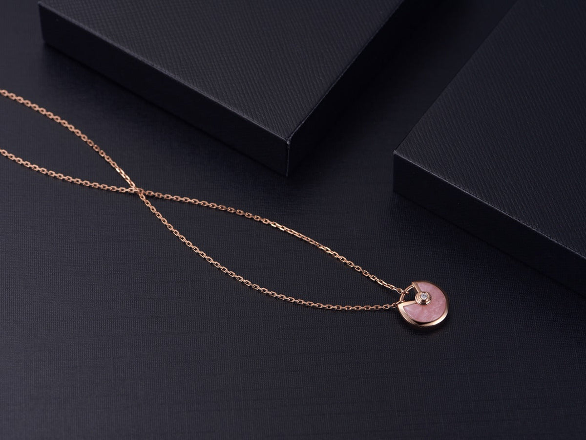 [⭐Aura]AMULETTE ROSE GOLD PINK MOP NECKLACE