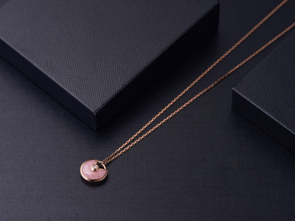 [⭐Aura]AMULETTE ROSE GOLD PINK MOP NECKLACE