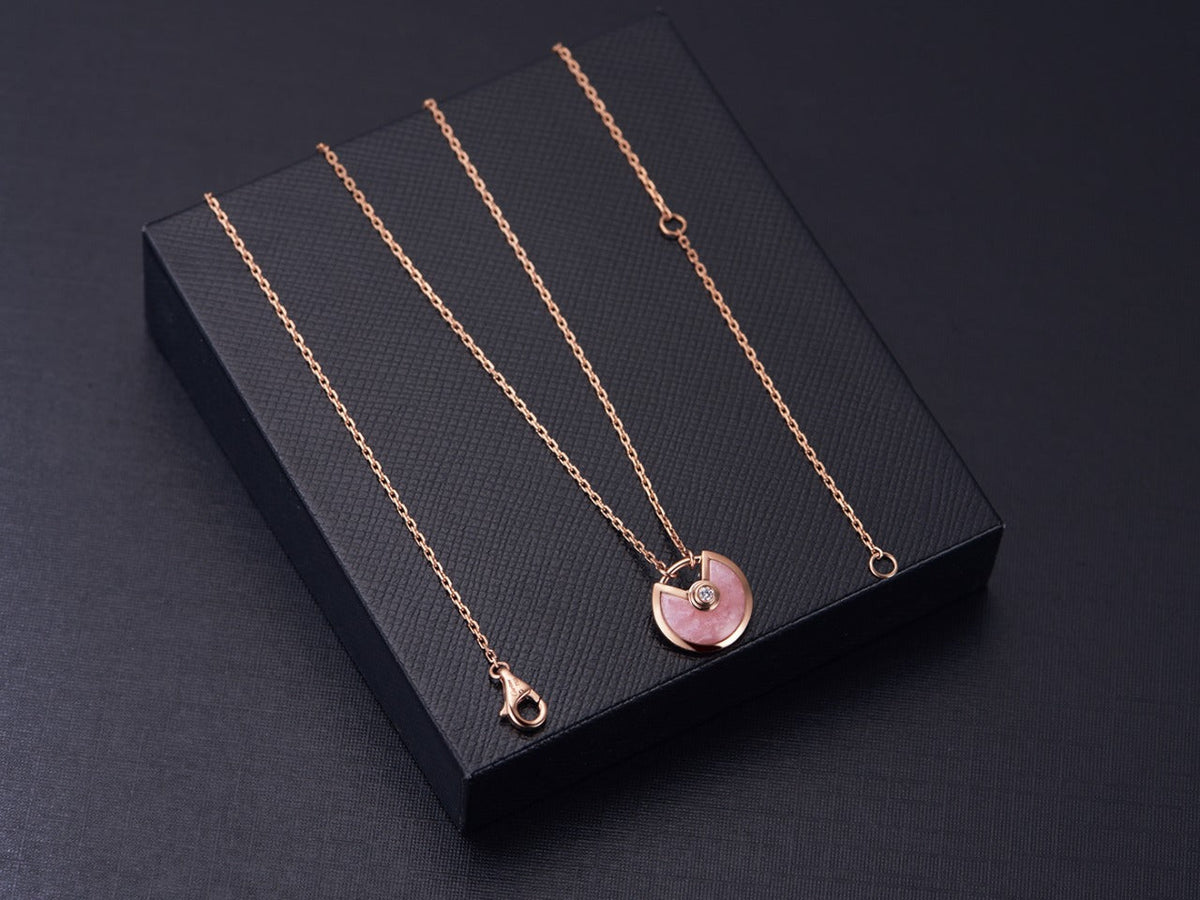 [⭐Aura]AMULETTE ROSE GOLD PINK MOP NECKLACE
