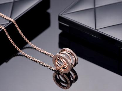 [⭐Aura]ZERO 1 PINK GOLD DIAMOND OPEN NECKLACE