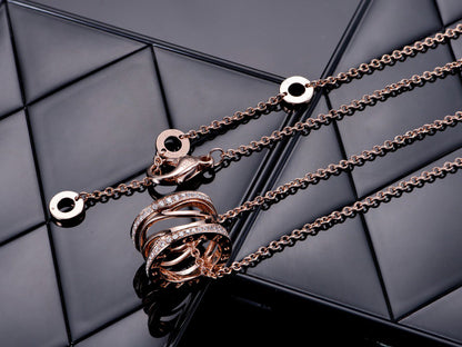 [⭐Aura]ZERO 1 PINK GOLD DIAMOND OPEN NECKLACE