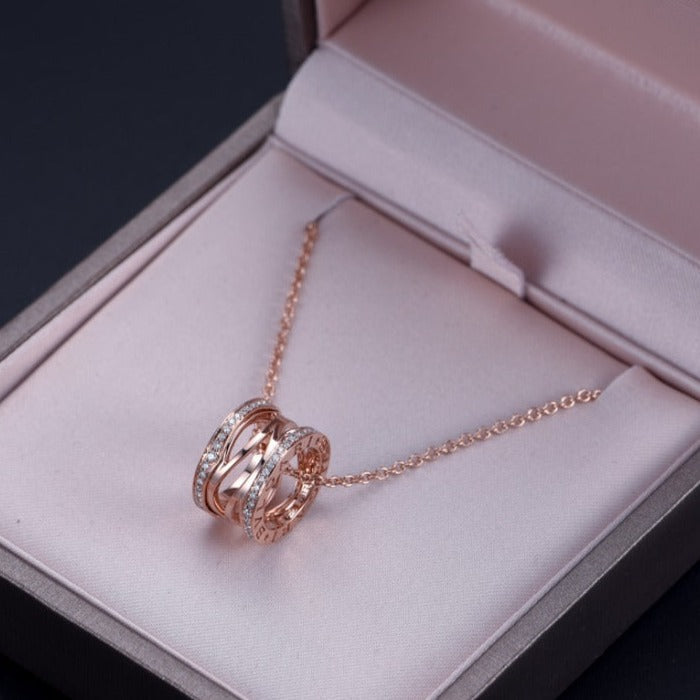 [⭐Aura]ZERO 1 PINK GOLD DIAMOND OPEN NECKLACE