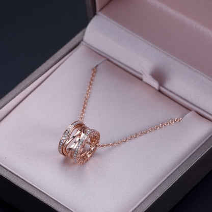 [⭐Aura]ZERO 1 PINK GOLD DIAMOND OPEN NECKLACE