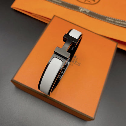[⭐Aura]H BRACELET 12MM BLACK WHITE CERAMIC