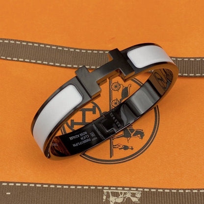 [⭐Aura]H BRACELET 12MM BLACK WHITE CERAMIC