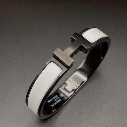 [⭐Aura]H BRACELET 12MM BLACK WHITE CERAMIC