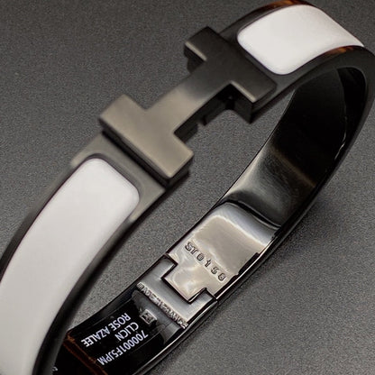 [⭐Aura]H BRACELET 12MM BLACK WHITE CERAMIC