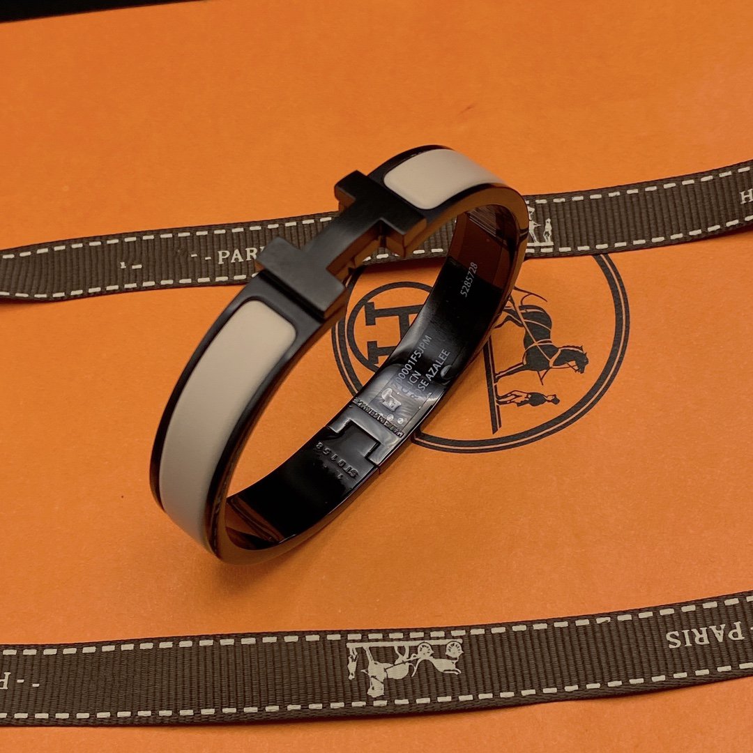 [⭐Aura]H BRACELET 12MM BLACK BEIGE CERAMIC