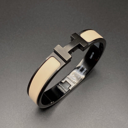 [⭐Aura]H BRACELET 12MM BLACK BEIGE CERAMIC