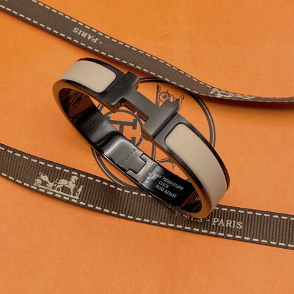 [⭐Aura]H BRACELET 12MM BLACK BEIGE CERAMIC