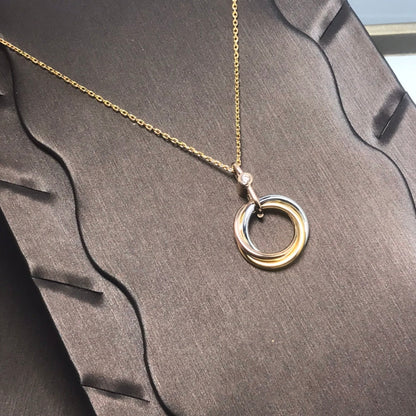 [⭐Aura]TRINITY SILVER GOLD PINK GOLD NECKLACE