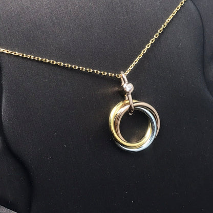 [⭐Aura]TRINITY SILVER GOLD PINK GOLD NECKLACE