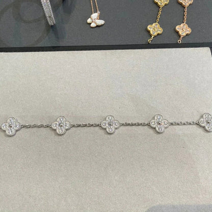 [⭐Aura] CLOVER 5 MOTIF FULL DIAMOND BRACELET COLLECTION