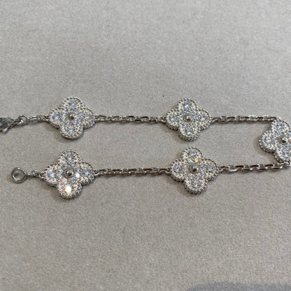 [⭐Aura] CLOVER 5 MOTIF FULL DIAMOND BRACELET COLLECTION