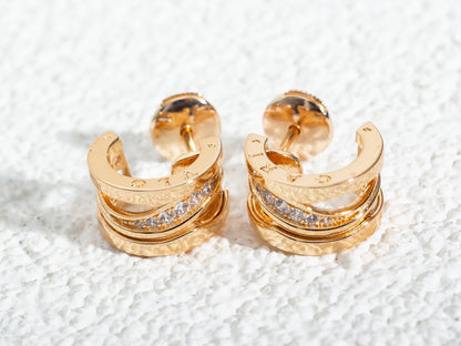 [⭐Aura]ZERO 1 PINK GOLD DIAMONDS EARRINGS
