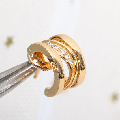 [⭐Aura]ZERO 1 PINK GOLD DIAMONDS EARRINGS
