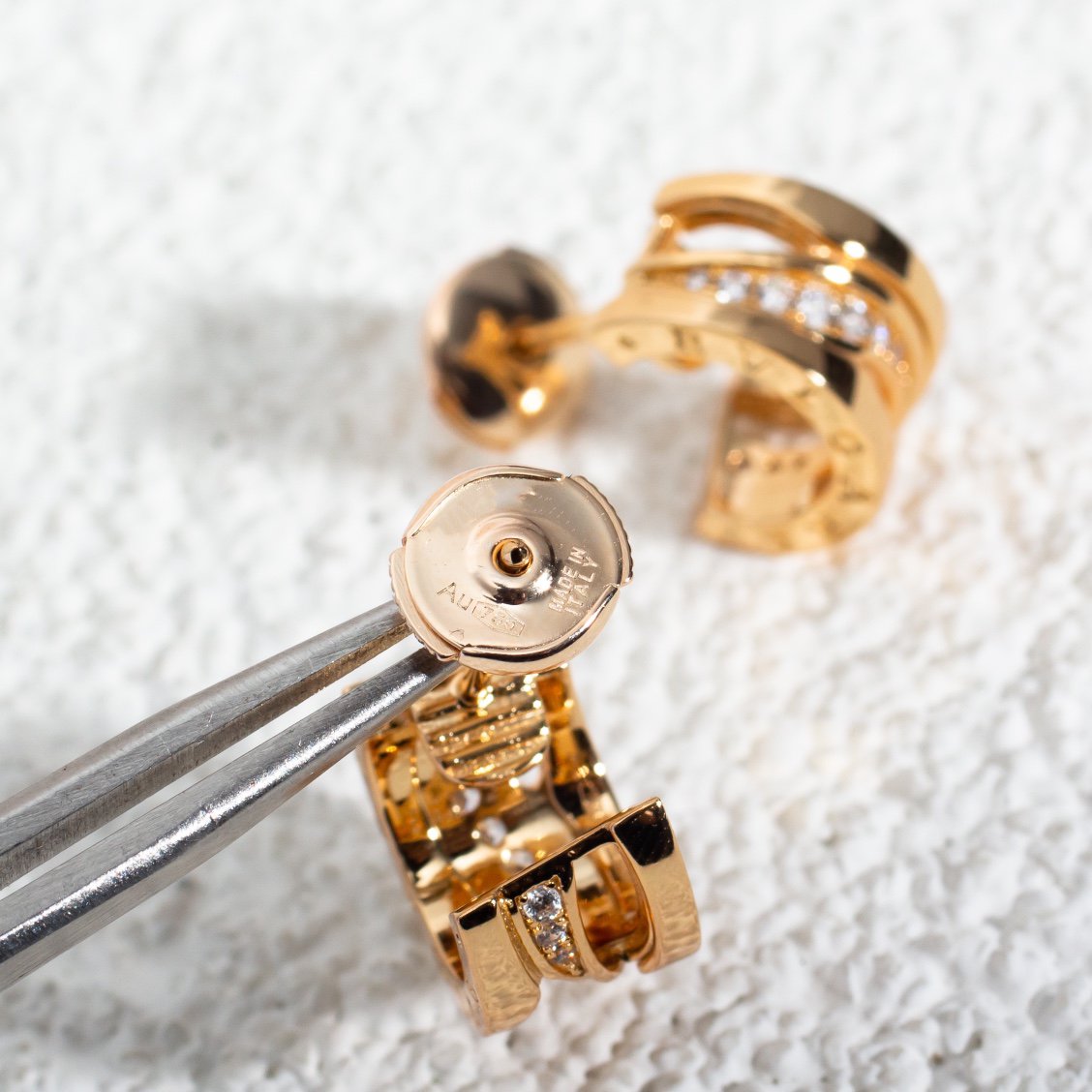 [⭐Aura]ZERO 1 PINK GOLD DIAMONDS EARRINGS