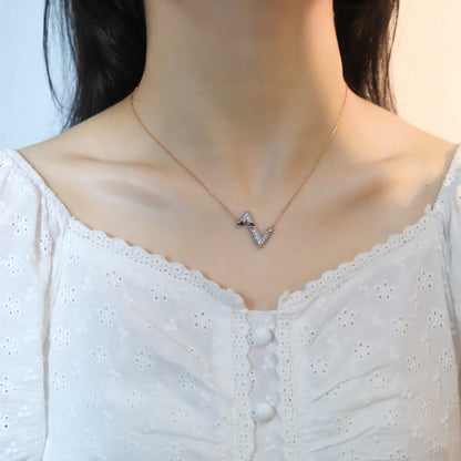 [⭐Aura]VOLT SILVER DIAMOND PEDANT NECKLACE