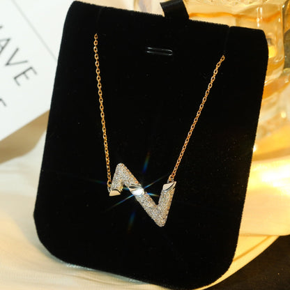 [⭐Aura]VOLT SILVER DIAMOND PEDANT NECKLACE