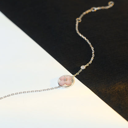 [⭐Aura]SUN MOTIF PINK MOP SILVER BRACELET