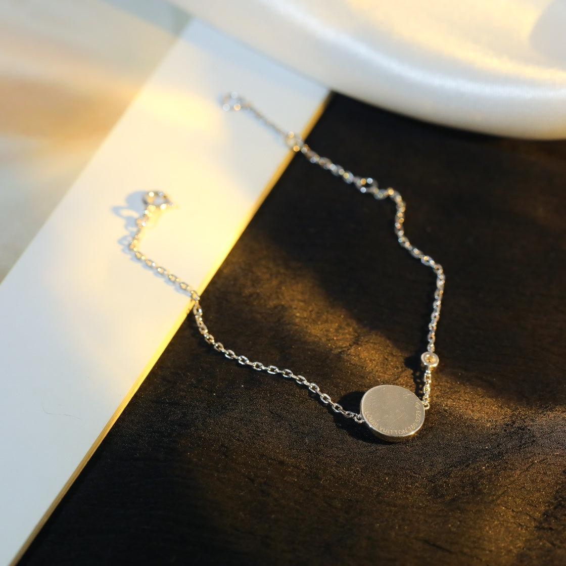 [⭐Aura]SUN MOTIF PINK MOP SILVER BRACELET