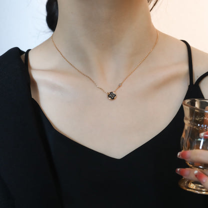 [⭐Aura]SUN PEDANT PINK GOLD 1 DIAMOND NECKLACE