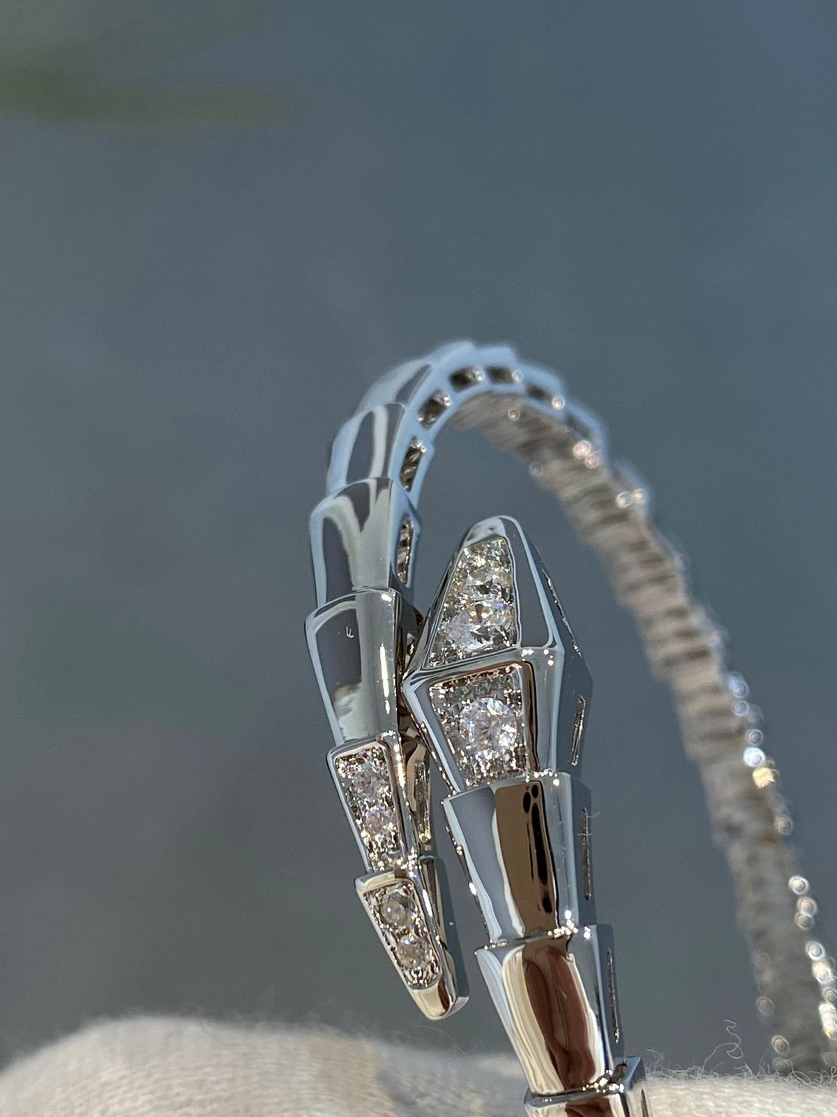 [⭐Aura]SERPENTI BRACELET DIAMONDS SILVER