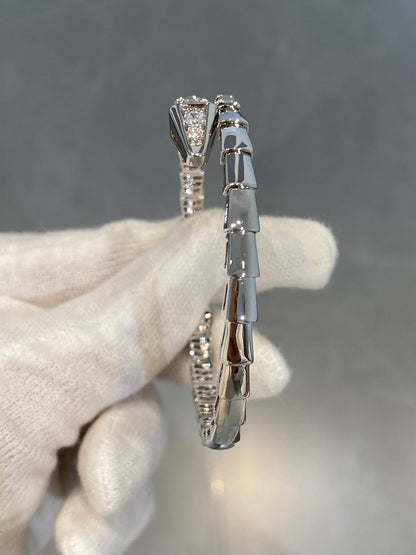 [⭐Aura]SERPENTI BRACELET DIAMONDS SILVER