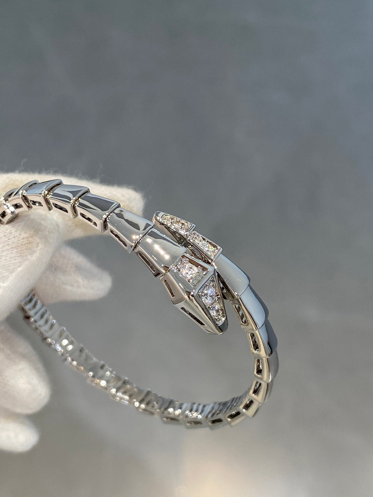 [⭐Aura]SERPENTI BRACELET DIAMONDS SILVER