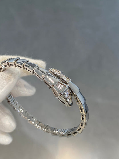 [⭐Aura]SERPENTI BRACELET DIAMONDS SILVER