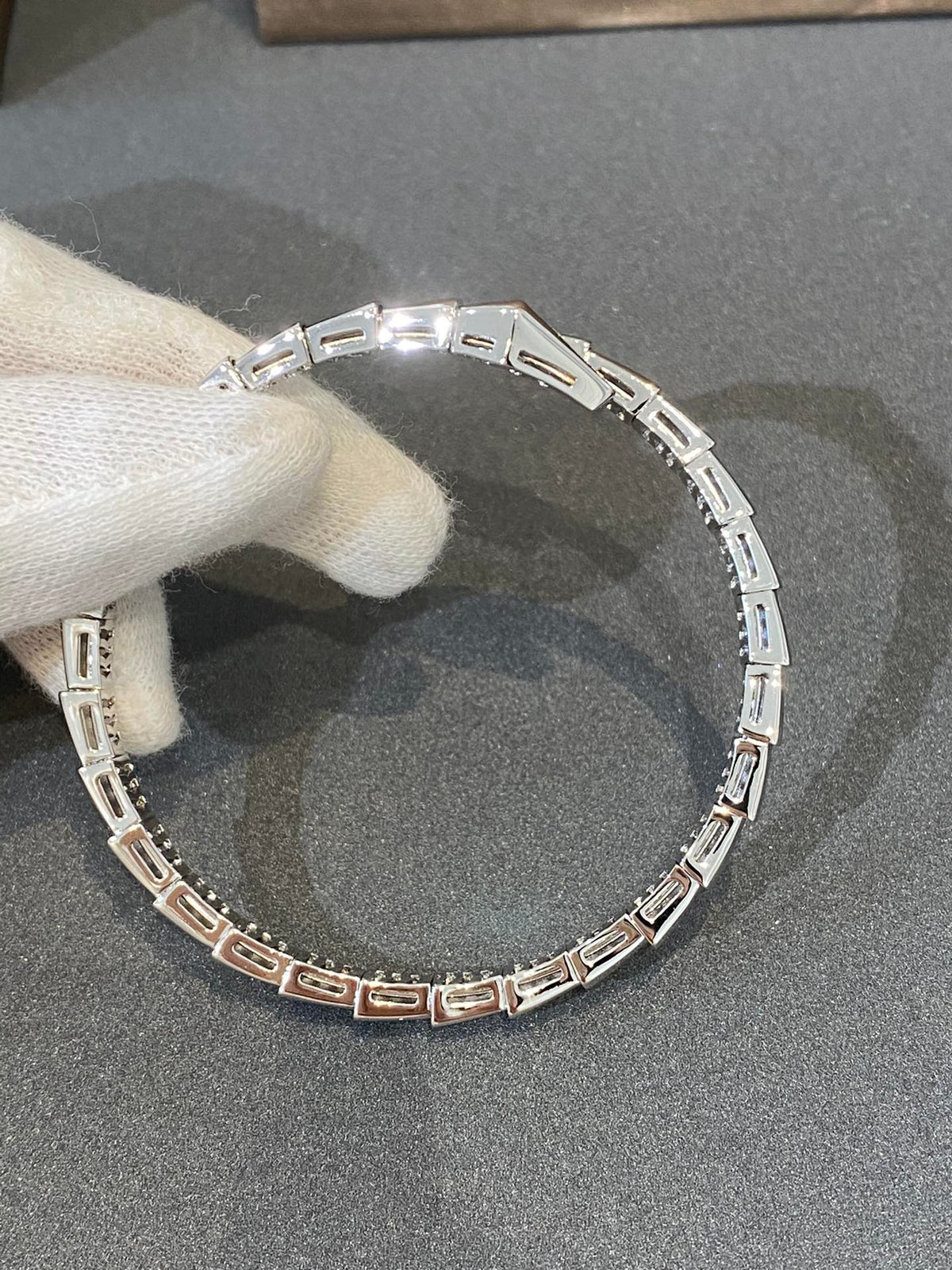 [⭐Aura]SERPENTI BRACELET DIAMONDS SILVER