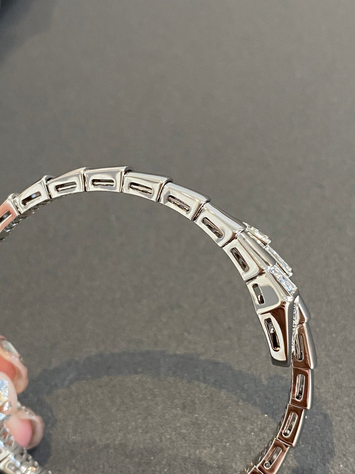 [⭐Aura]SERPENTI BRACELET DIAMONDS SILVER