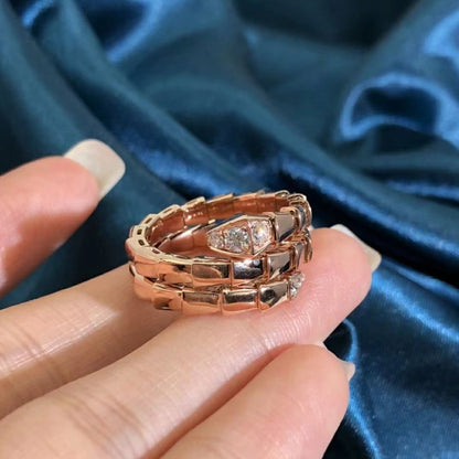 [⭐Aura]SERPENTS DOUBLE ROW DIAMOND RING