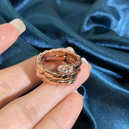 [⭐Aura]SERPENTS DOUBLE ROW DIAMOND RING