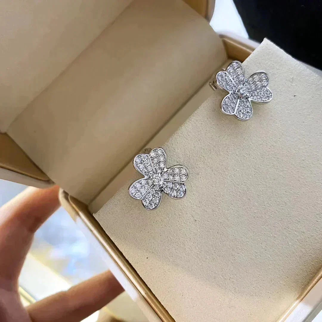 [⭐Aura]CLOVER COMOS DIAMOND EARRINGS SILVER