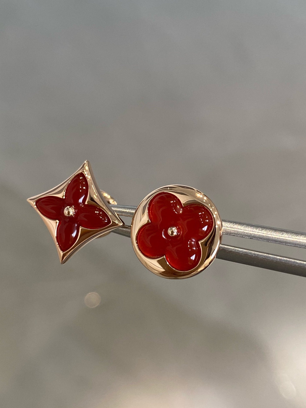 [⭐Aura]STAR AND SUN PINK GOLD CARNELIAN STUD EARRINGS