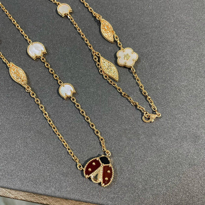 [⭐Aura]LUCKY SPRING 15 MOTIFS GOLD NECKLACE