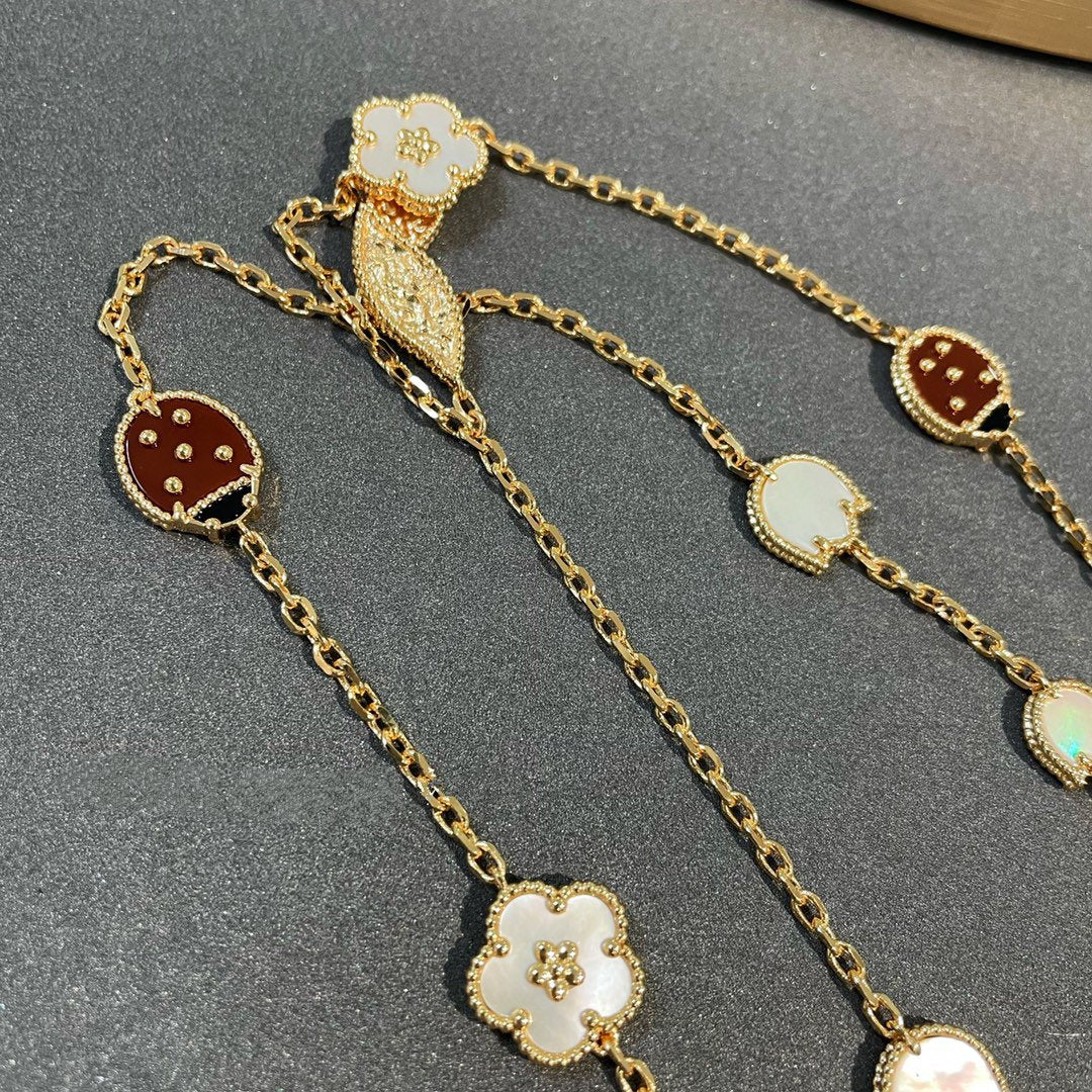[⭐Aura]LUCKY SPRING 15 MOTIFS GOLD NECKLACE