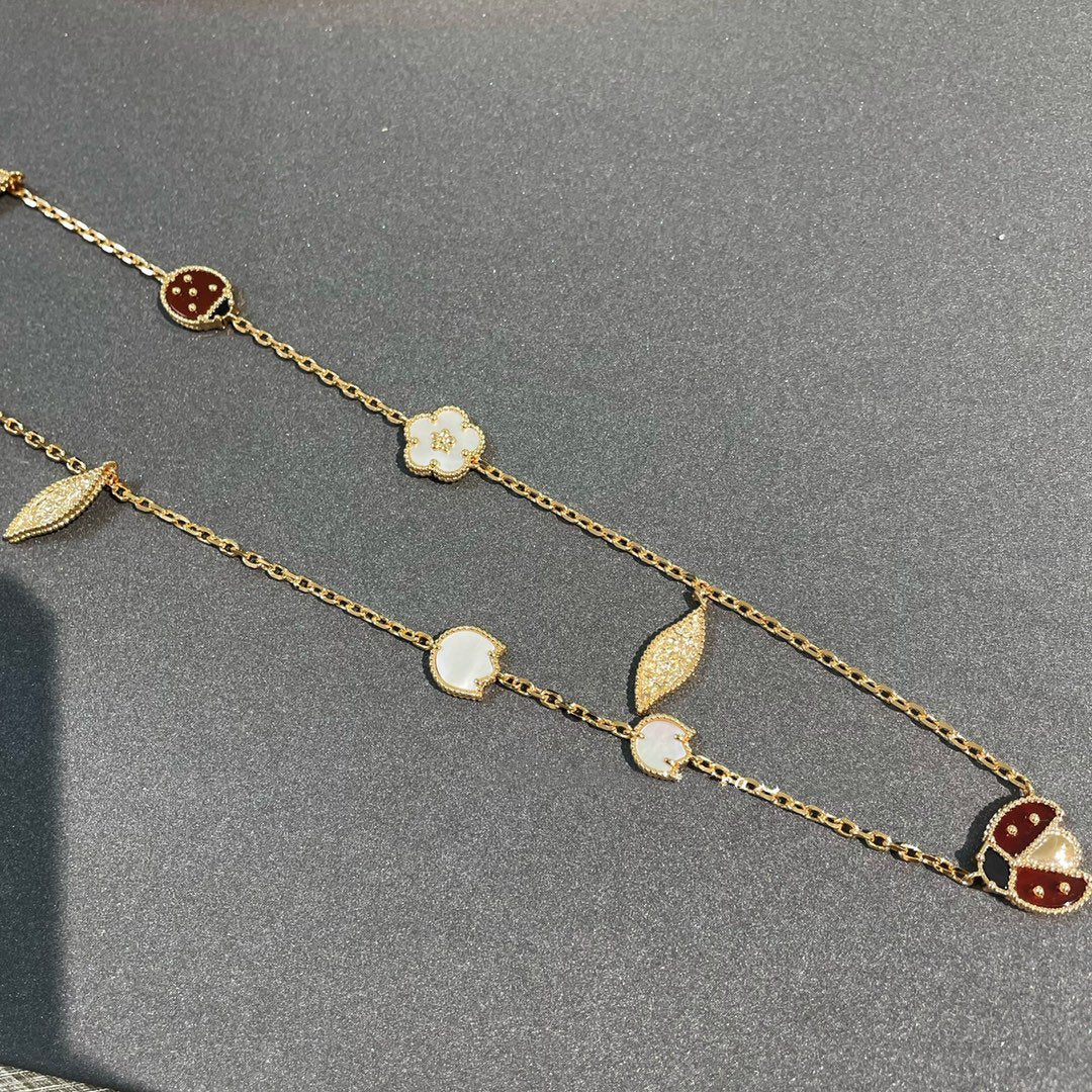 [⭐Aura]LUCKY SPRING 15 MOTIFS GOLD NECKLACE