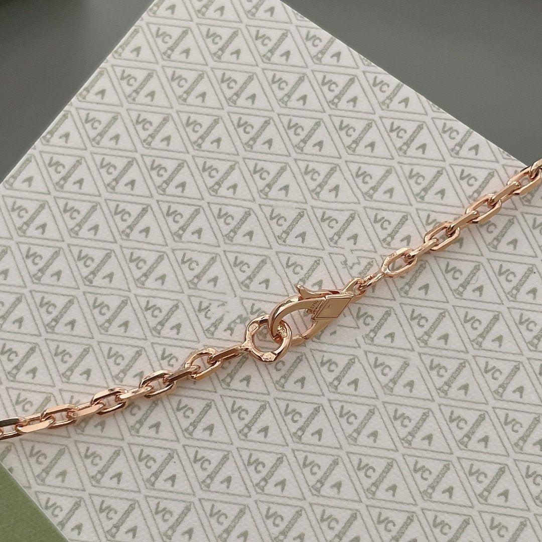 [⭐Aura]LUCKY SPRING 15 MOTIFS ROSE GOLD NECKLACE