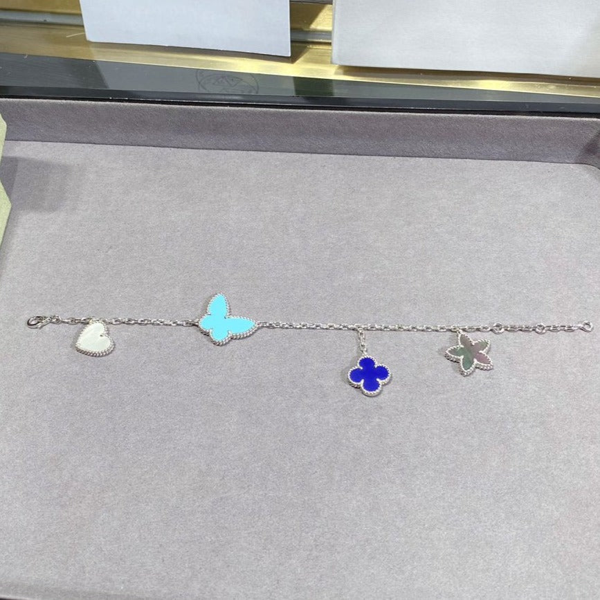 [⭐Aura]LUCKY SPRING SILVER BRACELET 4 MOTIF