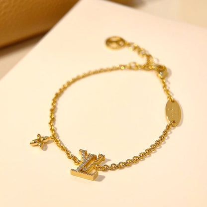 [⭐Aura]LOGO STAR MOTIF GOLD BRACELET
