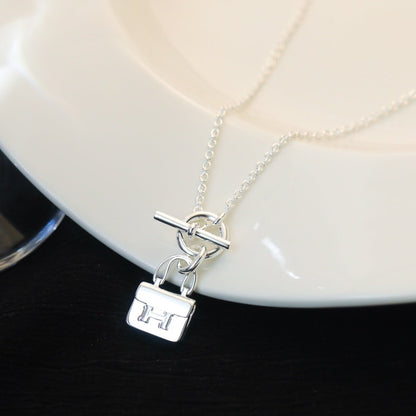[⭐Aura]POP H PEDANT SILVER NECKLACE