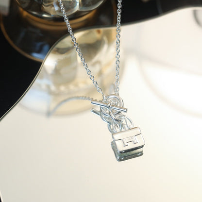 [⭐Aura]POP H PEDANT SILVER NECKLACE