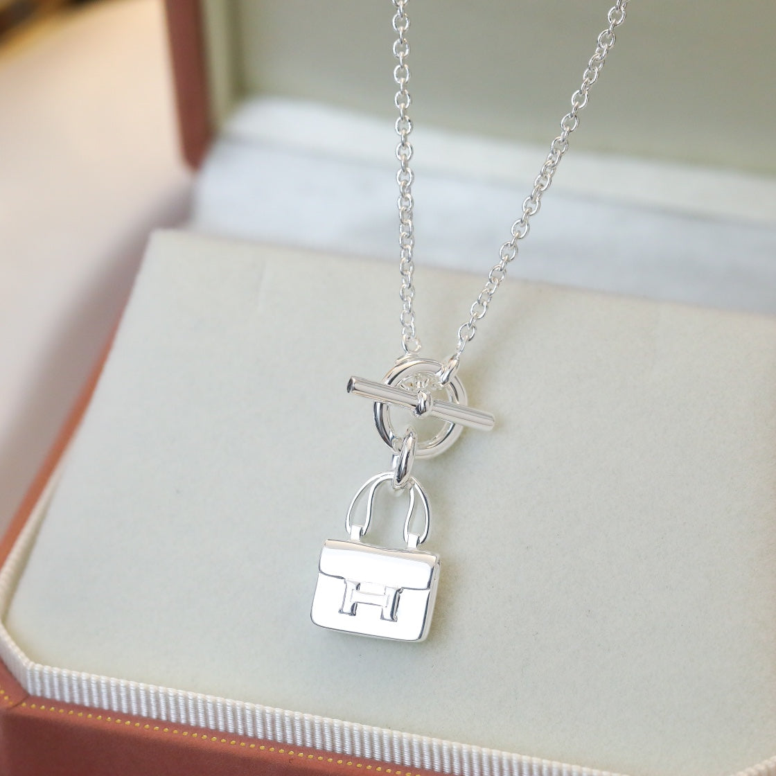 [⭐Aura]POP H PEDANT SILVER NECKLACE